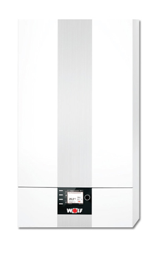 WOLF CGB-2K 24 con módulo indicador digital AM de 24 KW con llaves y kit salida de gases horizontal