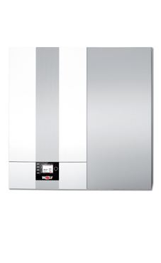 WOLF CGW-2 14 con módulo indicador digital AM de 14 KW y acumulador de 44 litros con llaves y kit salida de gases horizontal