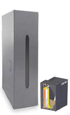 DOMUSA Depósito de reserva con acumulador ACS inox. HTP 100-150 (150 kg.pellet-100 litros ACS)