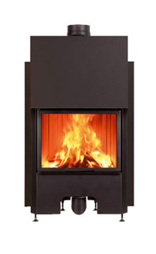 EDILKAMIN AIRFIRE PUERTA GUILLOTINA PLANO de 10 Kw tiro natural.Salida humos hembra Ø 20 cm.