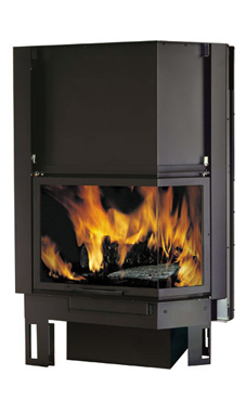 EDILKAMIN TEKNO 2 ABIERTO UN LADO V de 15,4 Kw ventilación forzada.Salida humos hembra Ø 25 cm.