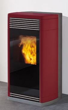 EDILKAMIN IDROFLEXA 11,3 Kw top e laterales de cerámica roja