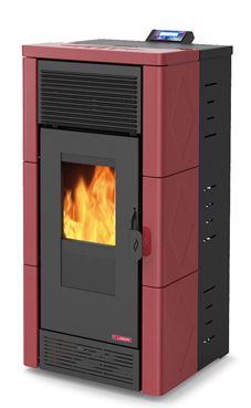 LASIAN STROMBOLI PLUS de  3,8 a 12 Kw. calentamiento mediante aire canalizable de 12 KW de potencia térmica máxima. Capacidad de calentamiento de 200 m3 (modelos en burdeos y beige)  con mando a distancia.